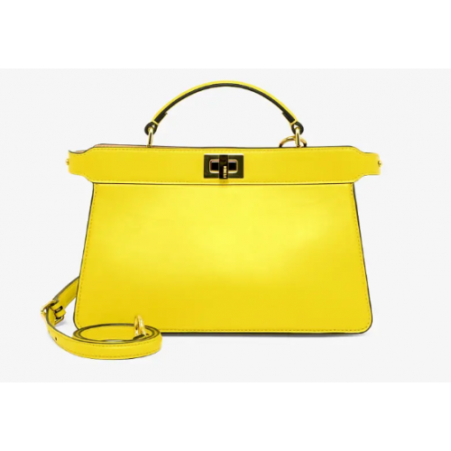 Fendi PEEKABOO ISEEU EAST-WEST bolso de cuero 8BN323A amarillo