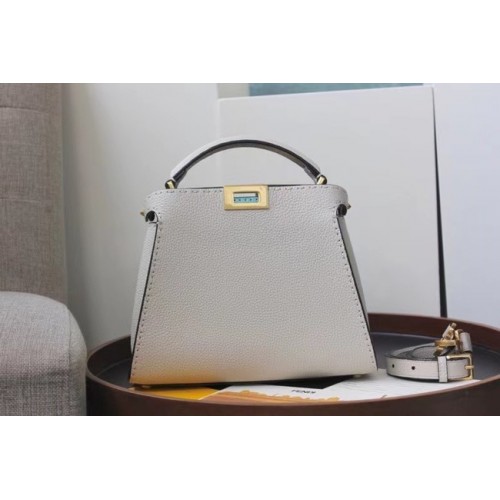 Fendi PEEKABOO ISEEU MEDIUM bolso de cuero 70192 blanco