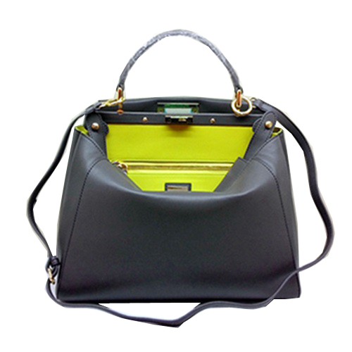 Bolso Fendi Peekaboo Cuero Original FD2311 Gris Profundo
