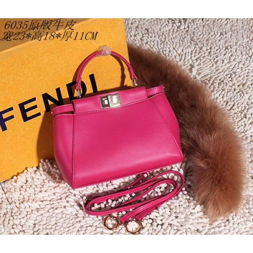 Bolso Fendi Peekaboo Cuero Liso FD6035 Rosa