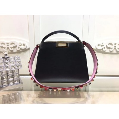 Fendi Peekaboo Bolsos Cuero Original F3659 Negro