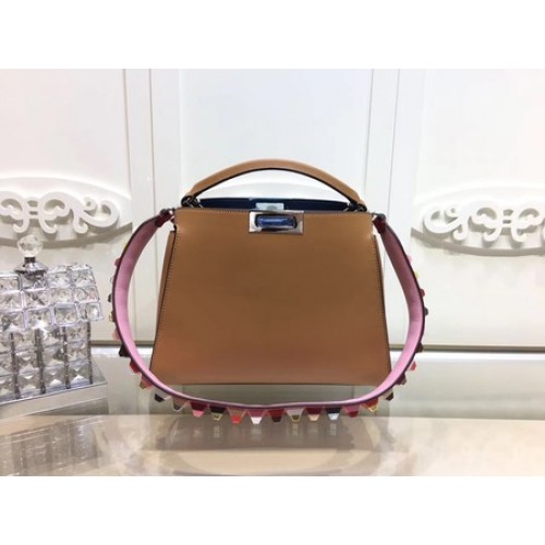 Fendi Peekaboo Bolsos Cuero Original F3659 Marrón