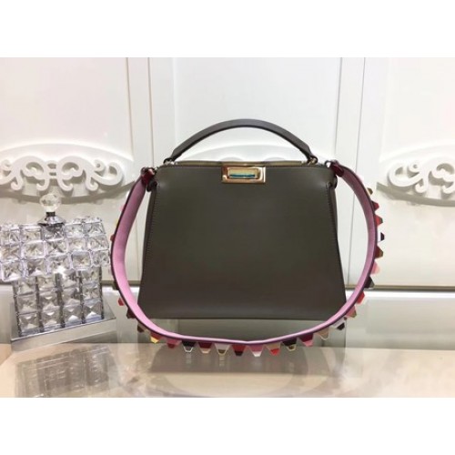 Fendi Peekaboo Bolsos Cuero Original F3659 Verde