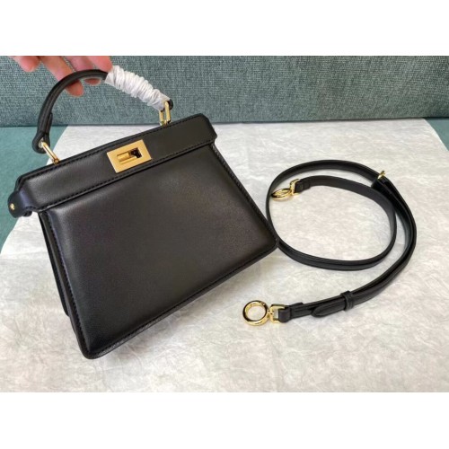Fendi Peekaboo ISeeU mini bolso de cuero 8BR3118 negro