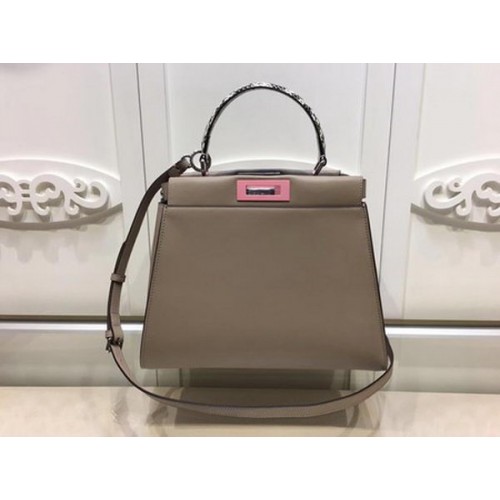 Fendi Peekaboo Bolso pequeño Piel de becerro FD26796 Camello