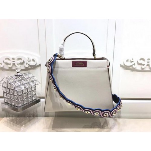 Fendi Peekaboo Bolso pequeño Piel de becerro FD26796 OffWhite