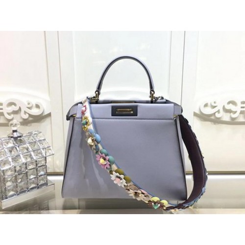 Fendi Peekaboo Bolso pequeño Piel de becerro FD26796 Azul cielo