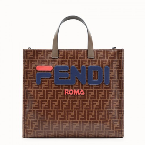 Fendi SHOPPER F1843 marrón y azul