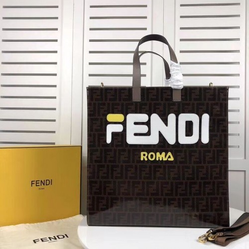 Fendi SHOPPER F1843 marrón y blanco