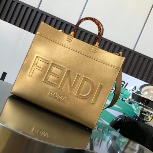 Bolso shopper Fendi Sunshine Medium de piel 8BH386A dorado