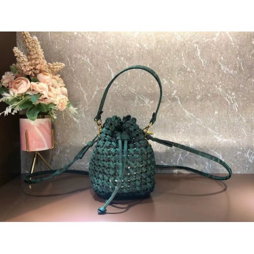 Fendi Weave MON TRESOR minibolso 8BS010A3 verde negruzco