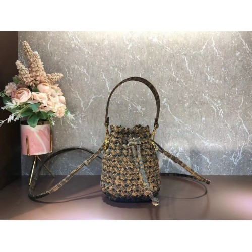 Fendi Weave MON TRESOR minibolso 8BS010A3 marrón