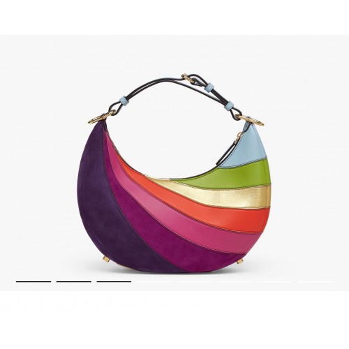 Fendi graphy Small Bolso de piel con incrustación multicolor 8BR798A Rainbow