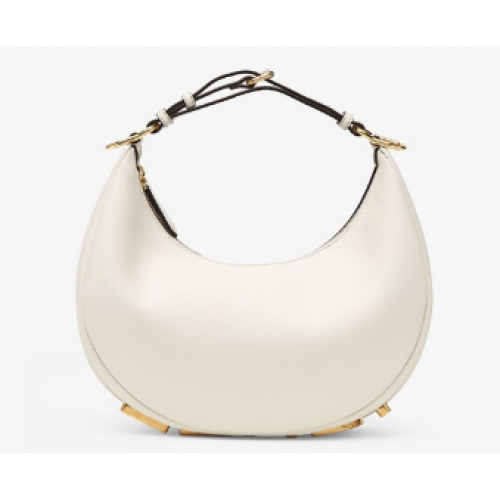 Fendi graphy Bolso pequeño de cuero blanco 8BR798