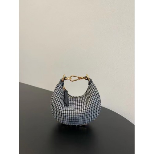 Minibolso de tela Fendi graphy 7AS089A blanco y negro