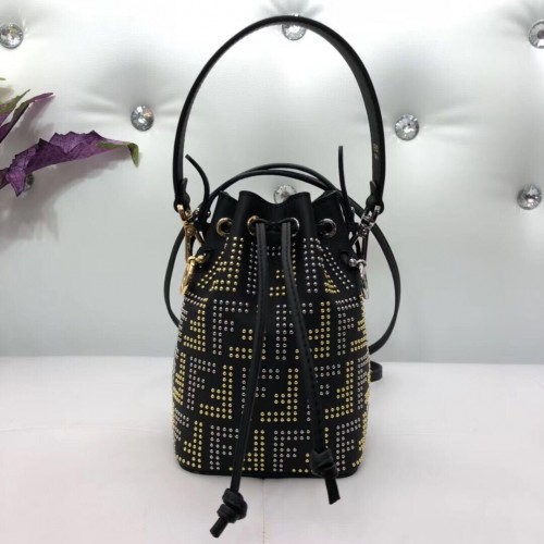 Minibolso de cuero Fendi 8BS010 negro