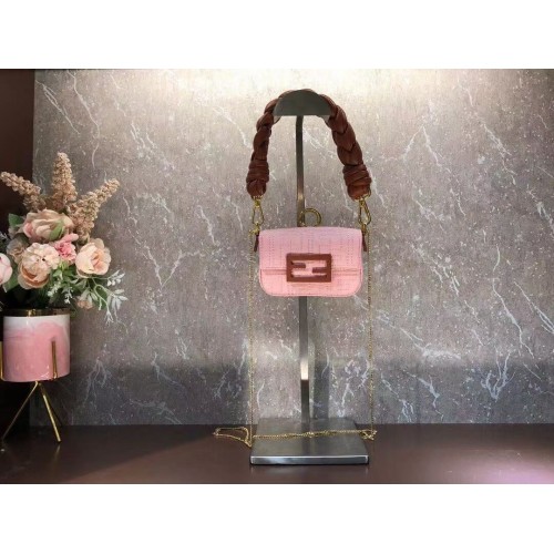 Fendi mini BAGUETTE bolso de algodón F6550 rosa