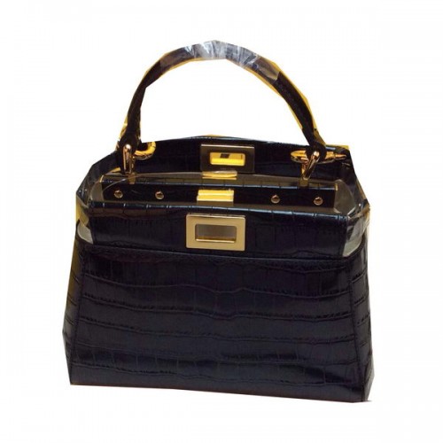 Bolso Fendi mini Peekaboo Croco Leather F520885 Negro