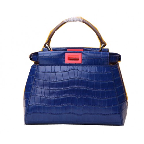 Bolso Fendi mini Peekaboo Croco Leather F520885 Azul