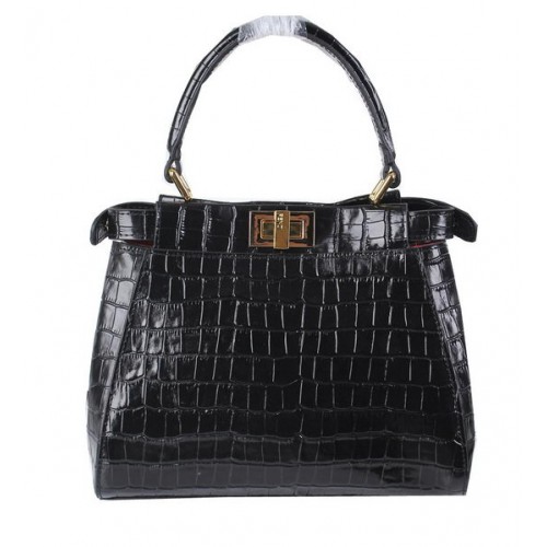 Bolso Fendi mini Peekaboo Croco Leather FD8838 Negro