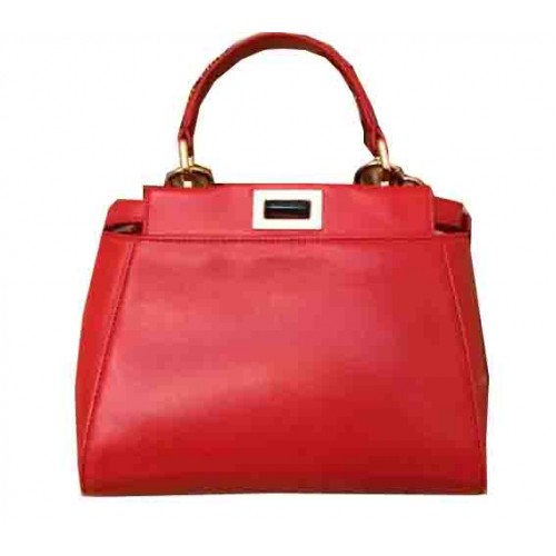 Bolso Fendi mini Peekaboo Cuero Original 55211 Rojo
