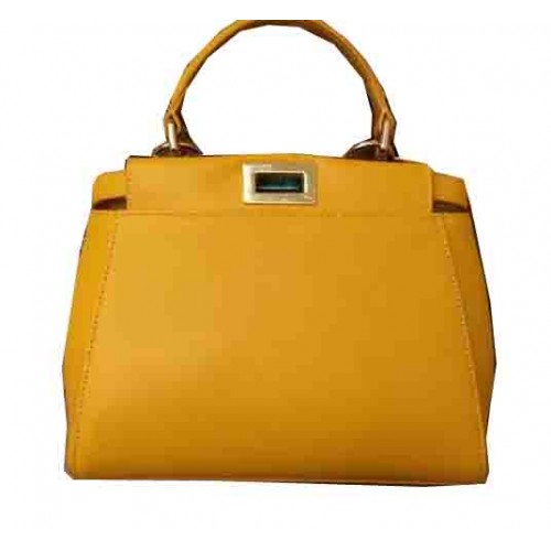 Fendi mini Peekaboo Bolso Original Cuero 55211 Amarillo