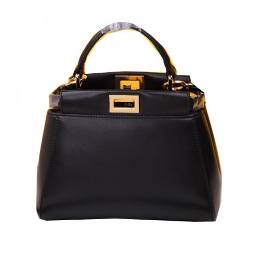 Fendi mini Peekaboo Bolso Piel de oveja F520885 Negro