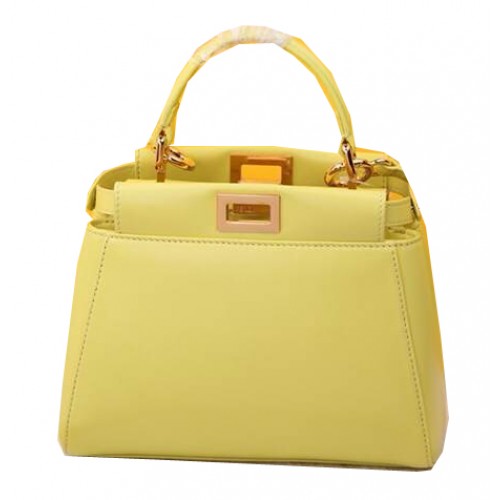 Bolso Fendi mini Peekaboo Piel de oveja F520885 Limón