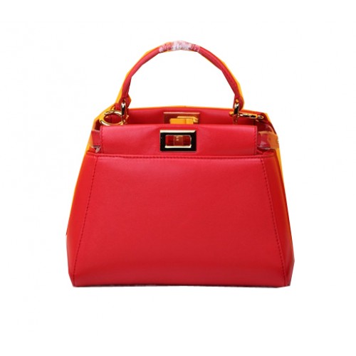 Fendi mini Peekaboo Bag Piel de oveja F520885 Rojo