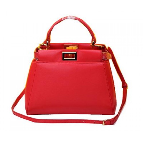 Bolso Fendi mini Peekaboo Piel de oveja FD520885 Rojo