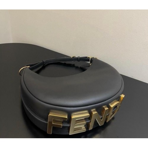 Fendi Praphy Original Leather Big Logo Bag 80056M Negro