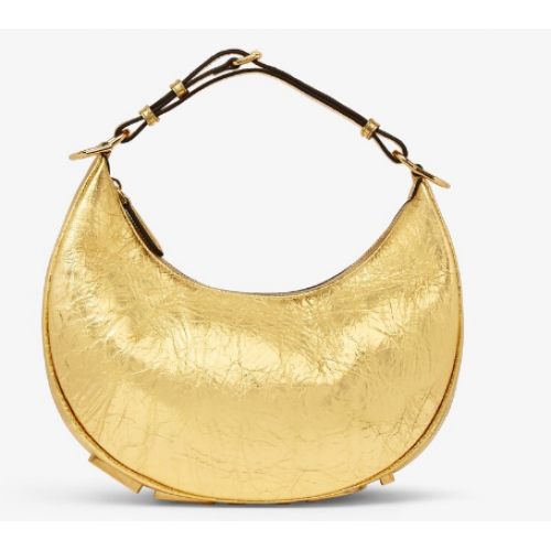 Fendigraphy Bolso pequeño de piel laminada dorada 8BR798A