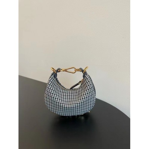 Bolso Fendigraphy Small Gold de piel laminada 8BR798A blanco y negro