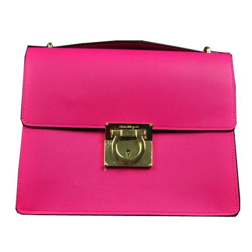Ferragamo Bolso de hombro mediano de piel de becerro SF0614 Rosa