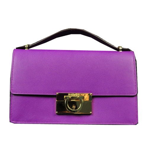 Ferragamo Bolso de hombro pequeño de piel de becerro SF0615 Lavanda