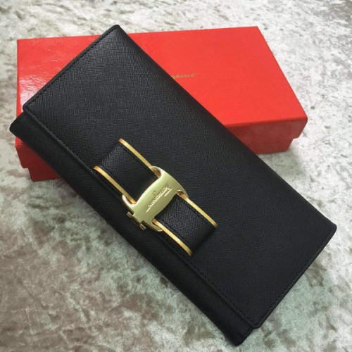 Ferragamo Continental Monedero Piel de becerro SF30200 Negro