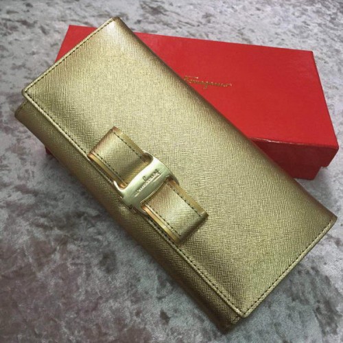 Ferragamo Continental Monedero Piel de becerro SF30200 Oro