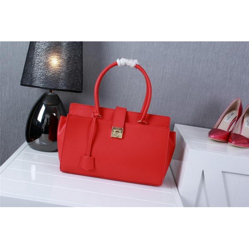 Ferragamo Bolso Tote Mediano Piel De Becerro 1129 Rojo