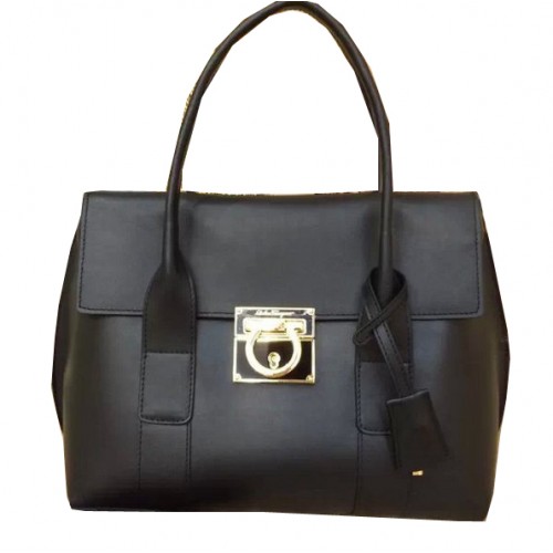 Ferragamo Bolso Tote Mediano Piel De Becerro SF0611 Negro
