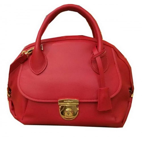 Ferragamo Bolso Tote Mediano Piel De Becerro SF0612 Rojo