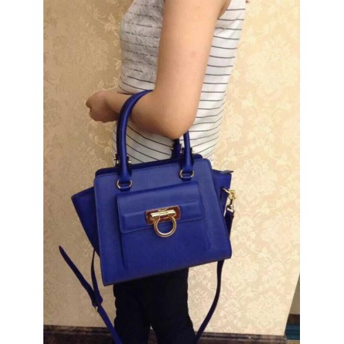 Ferragamo Shoulder Tote Bag Piel de becerro 588473 Azul