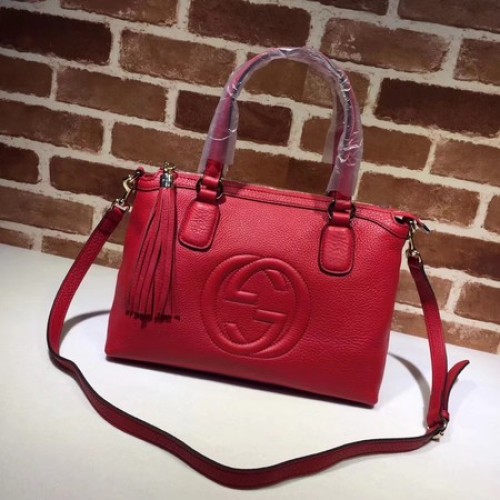 Bolso Soho De Asa Superior De Piel De Becerro Gucci 308362 Rojo