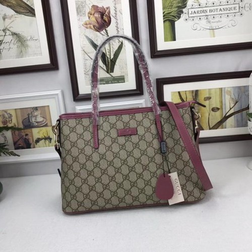 Bolso tote de lona Gucci GG Supreme 353440 Rosa