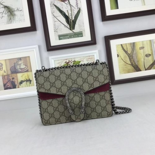 Gucci Mini Dionysus GG Bolso de hombro de lona 421970 Vino