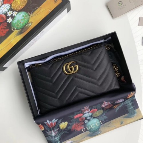 Gucci GG Marmont mini bolso de cadena 443447 negro