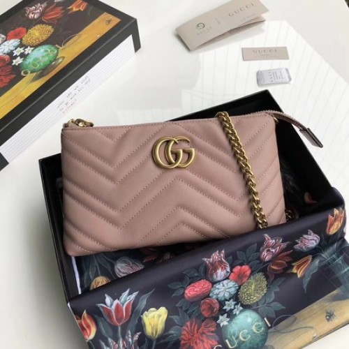 Gucci GG Marmont mini bolso de cadena 443447 rosa