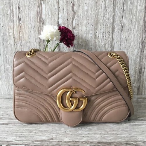 Gucci GG Marmont Bolso de hombro grande 443496 Albaricoque