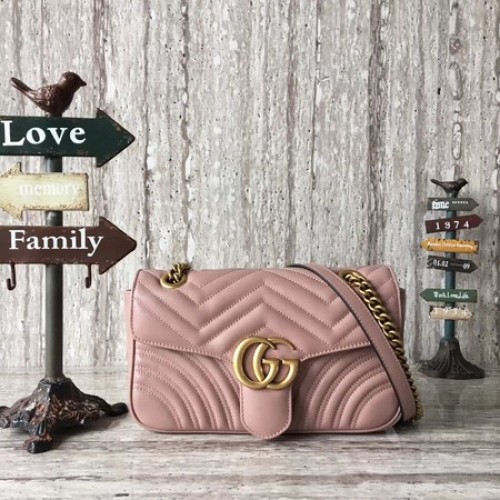 Gucci GG Marmont matelasse Mini Bolso 446744 Rosa