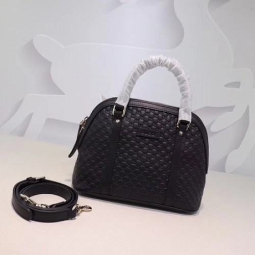 Gucci Signature Leather Top Handle Bag 449654 Negro