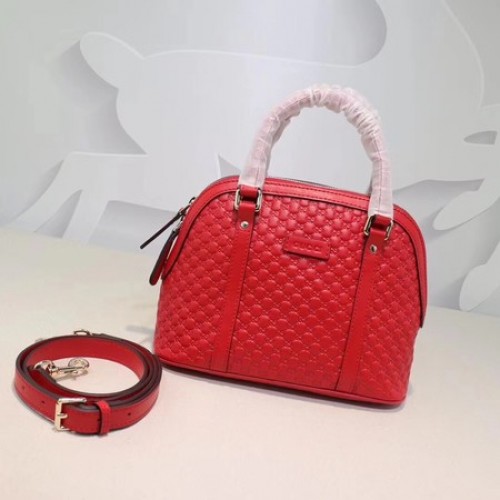 Gucci Signature Leather Top Handle Bag 449654 Rojo